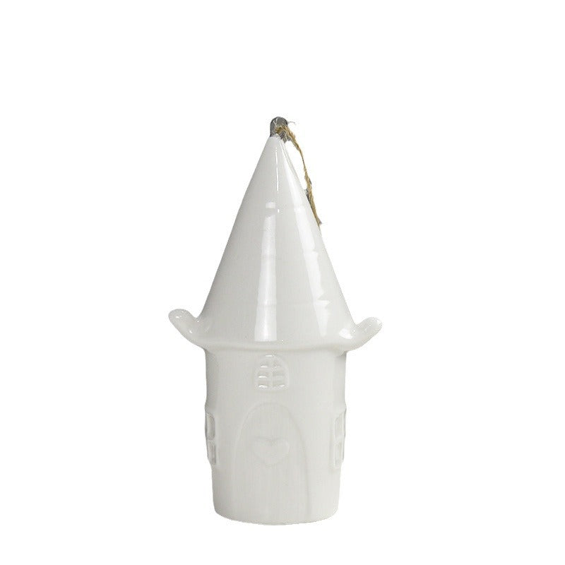 Dekorative Keramikhäuschen Figur Karnz