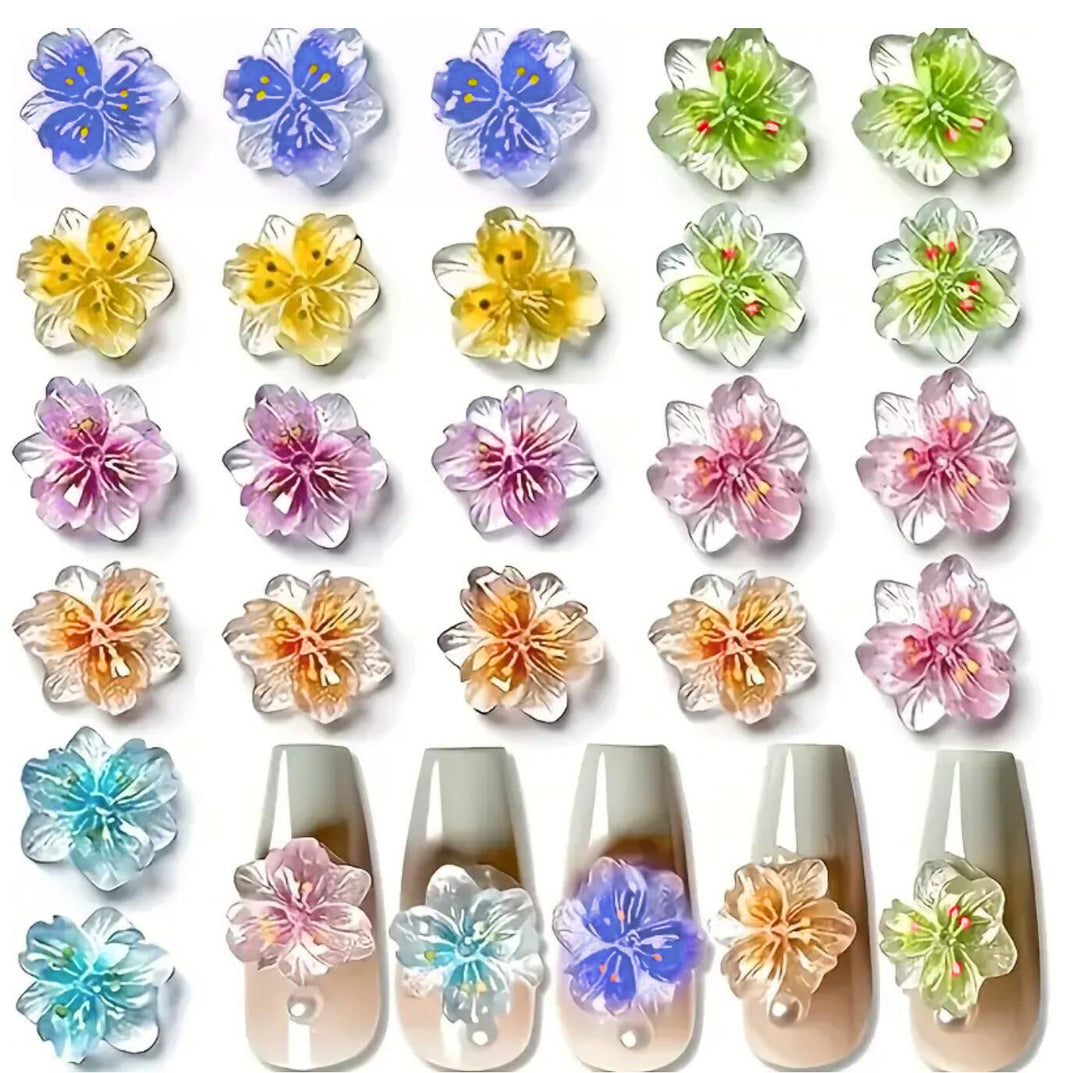 3D Blumen Nagel Kunst Charms