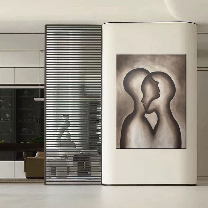 Modernes Paar Silhouette Leinwand Kunst