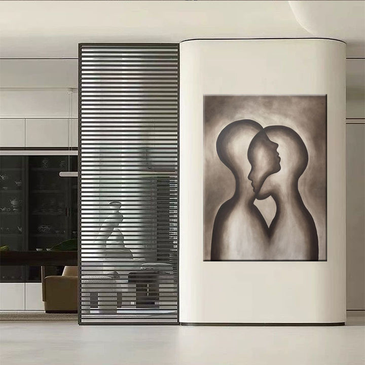 Modernes Paar Silhouette Leinwand Kunst