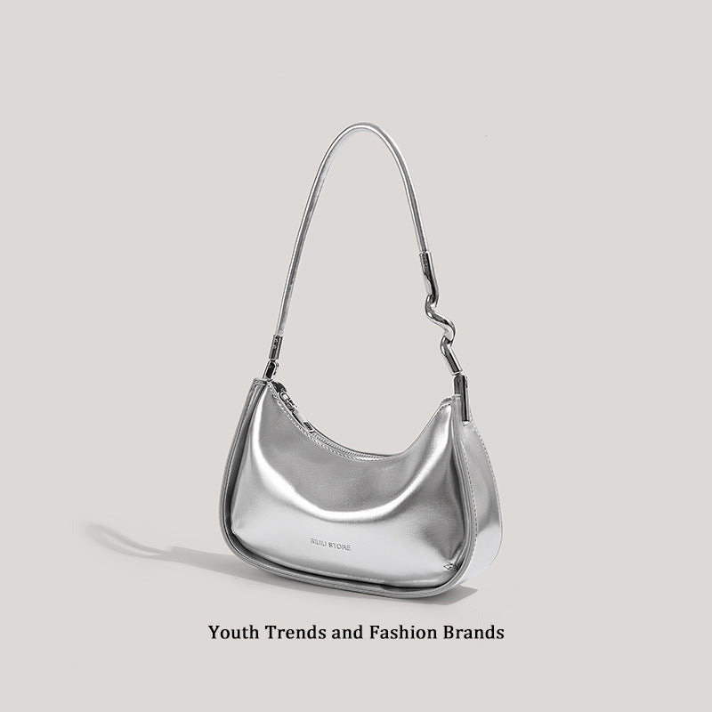 Schlanke Metallic Abend Schultertasche Karnz