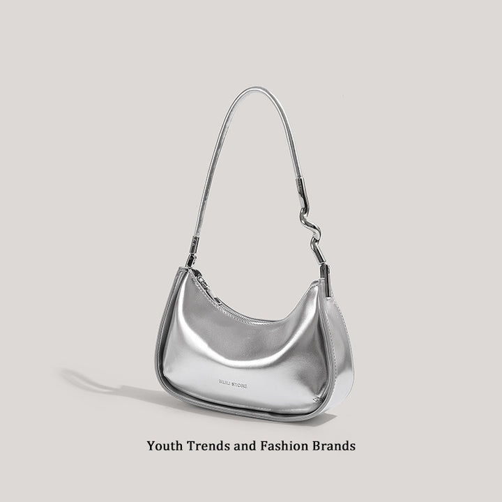 Schlanke Metallic Abend Schultertasche Karnz