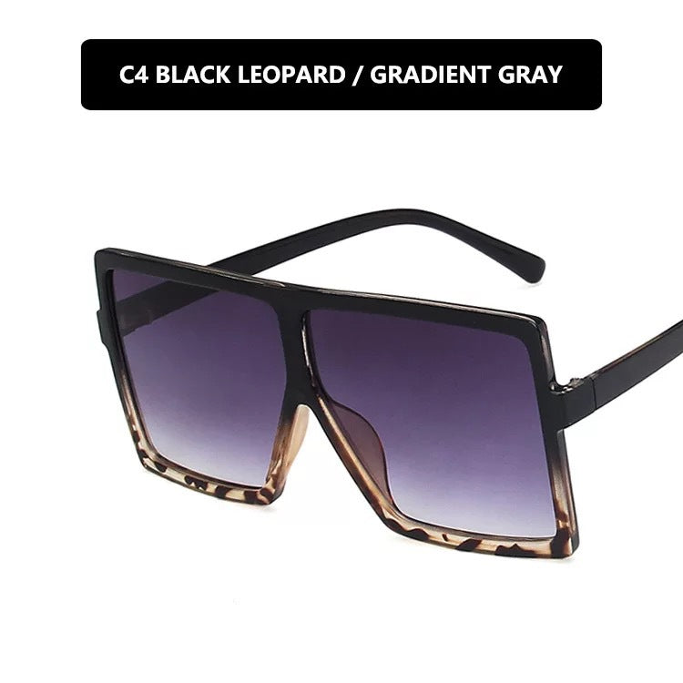 Damen moderne oversized Sonnenbrille mit transparentem Rahmen und stilvollen Gläsern Karnz
