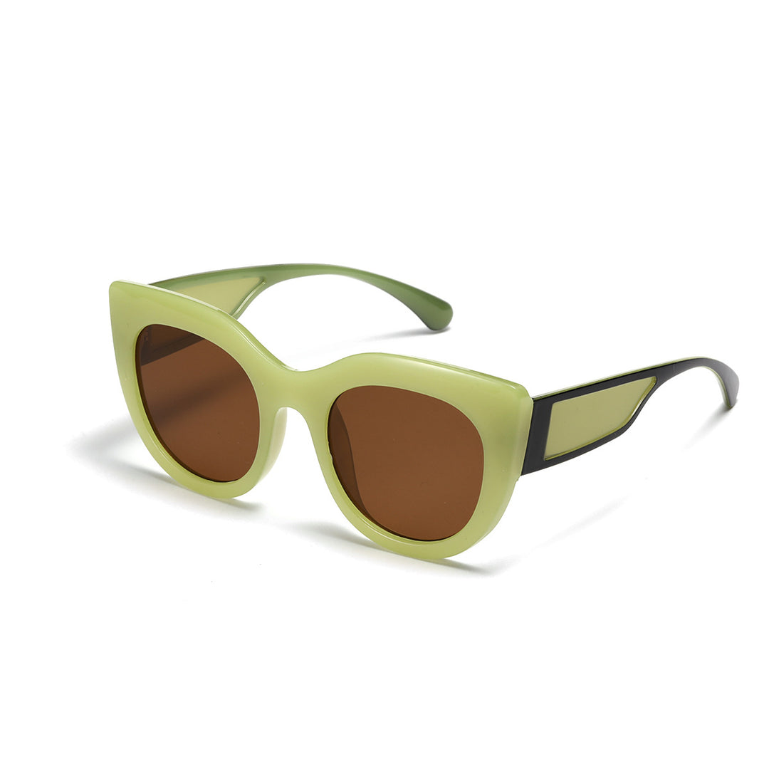 Damen modische Cat-Eye Sonnenbrille mit breiten UV-Schutz Gläsern Karnz