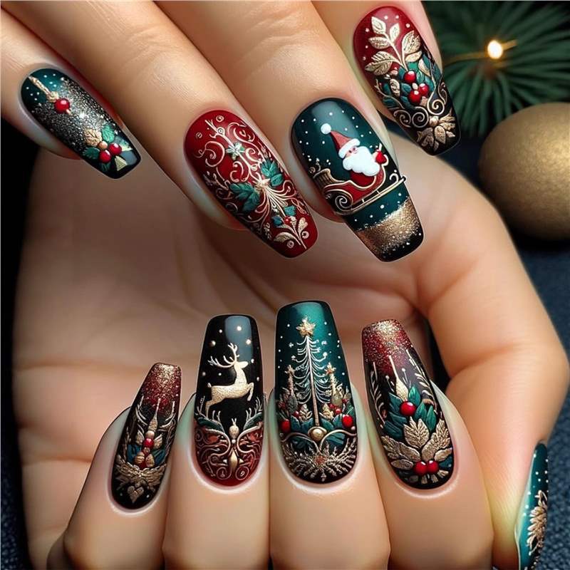 Festliches Feiertags-Nagelkunst-Set Karnz