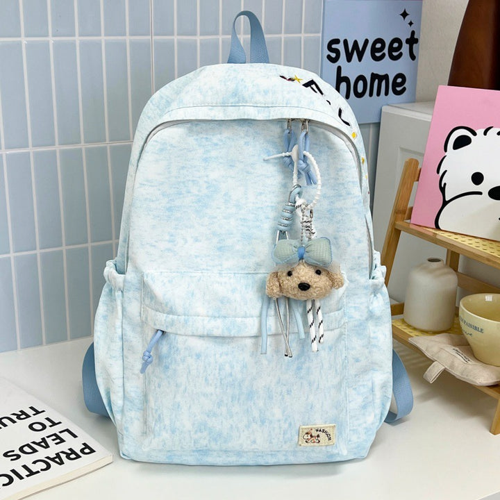 Lässiger weicher Stoff Rucksack mit süßem Charm Karnz