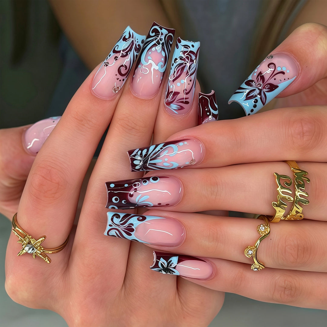 Künstlerische Lange Nagelwraps Karnz