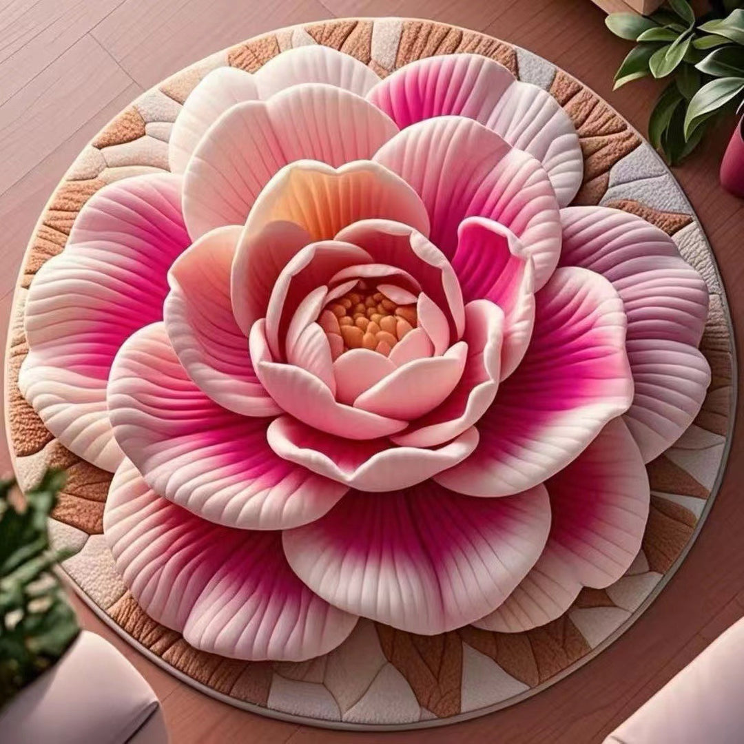 Florales Muster Plüsch-Teppich