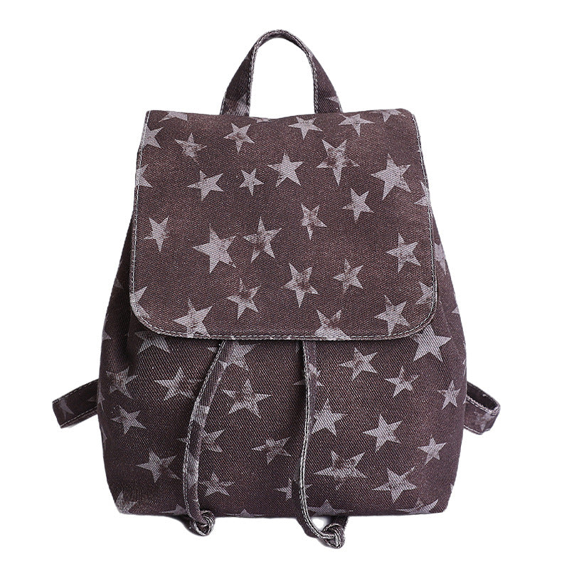 Sternenmuster Denim Rucksack