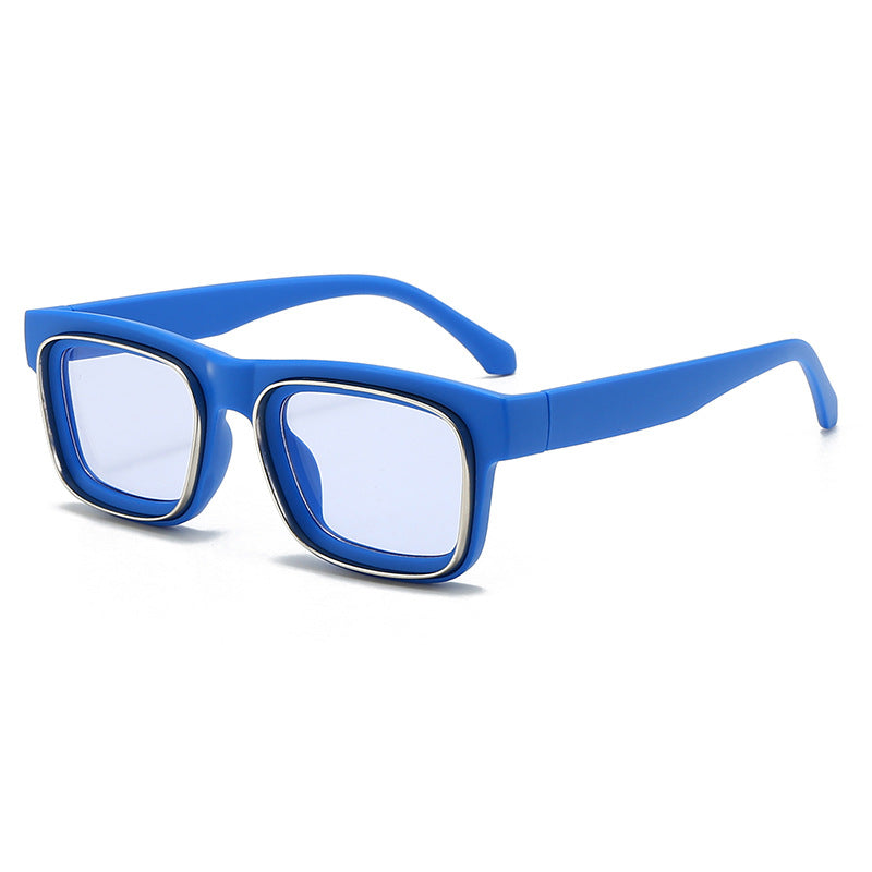 Damen modische quadratische Sonnenbrille mit kontrastierendem Rahmen Karnz