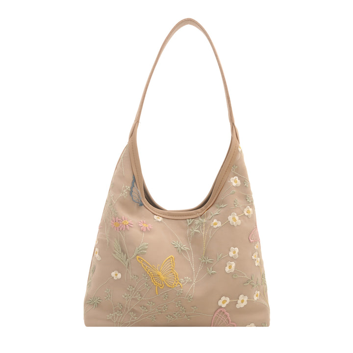 Künstlerisch bestickte Hobo-Tasche