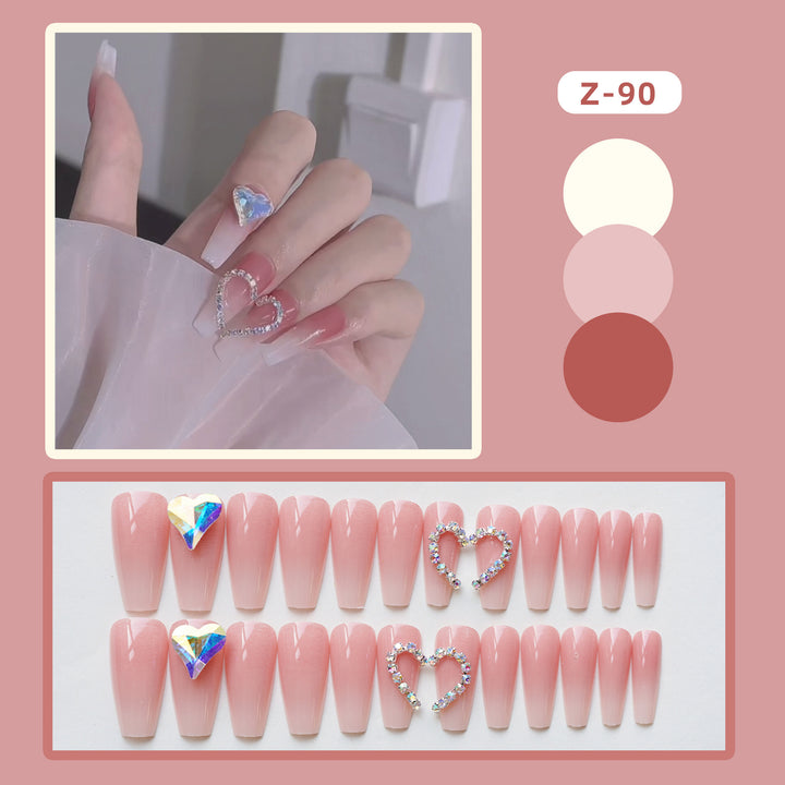 Künstlerisches mit Strass verziertes Press-On Nail Set