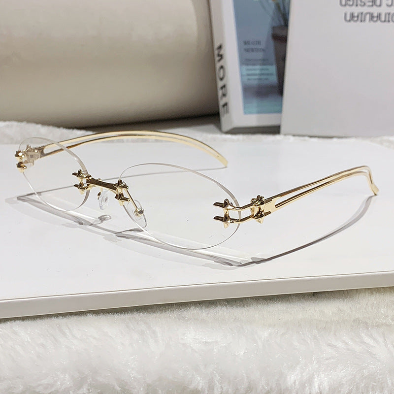 Damen elegante Metall-Brille mit filigranem Design Karnz
