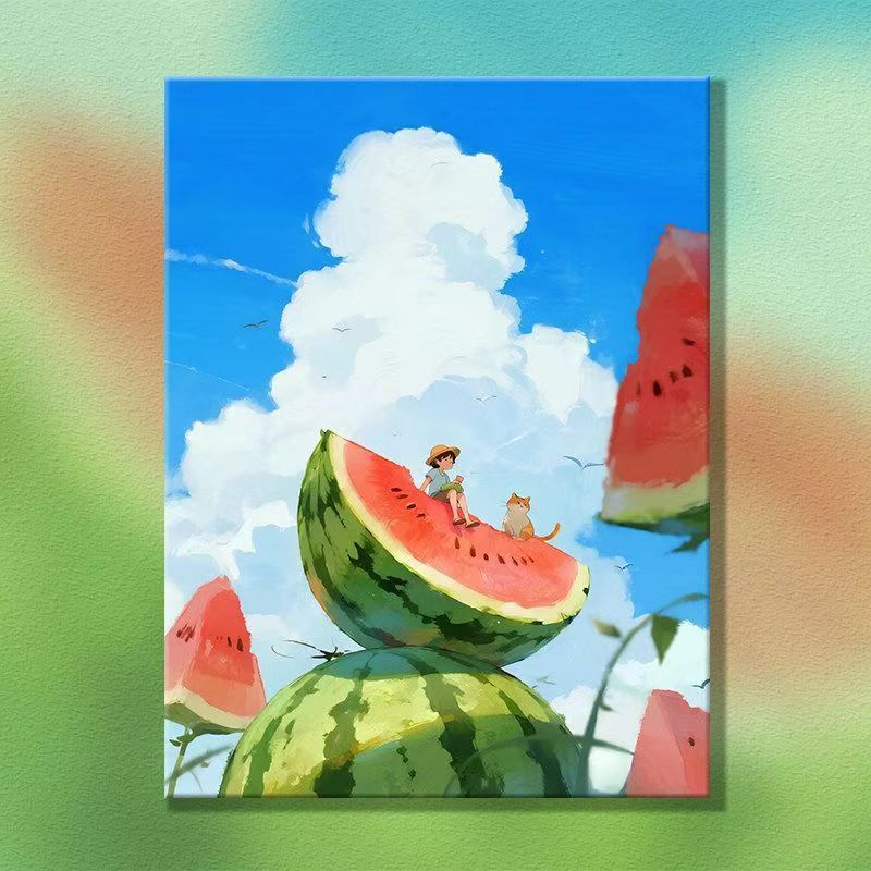 Verspielt Melonen-Themen Leinwand Kunstwerk Karnz