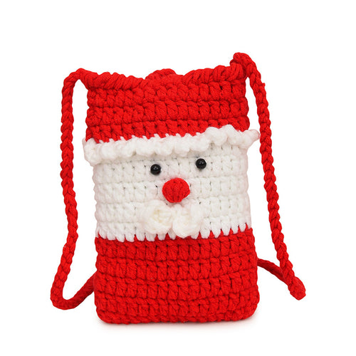 Süßes Weihnachtsmann-Themen Häkel Mini Rucksack