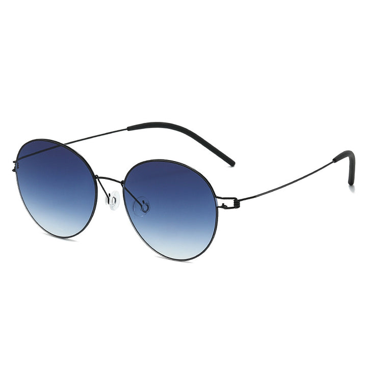Damen runde Sonnenbrille mit leichtem Metallrahmen und gradienten Gläsern Karnz