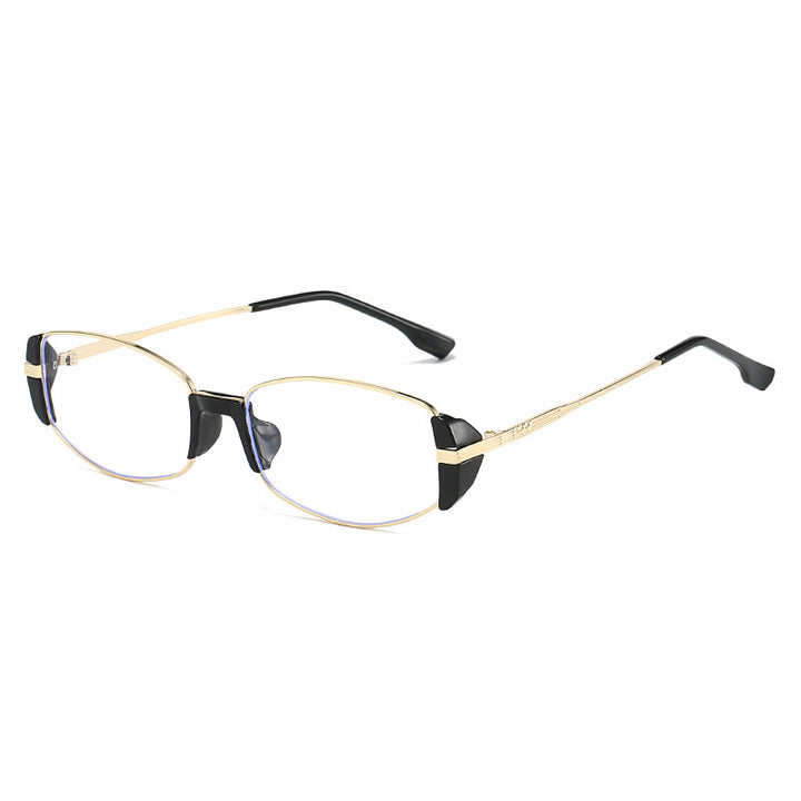 Damen elegante Korrektionsbrille mit hochwertigem Metallrahmen und stilvollen Akzenten Karnz