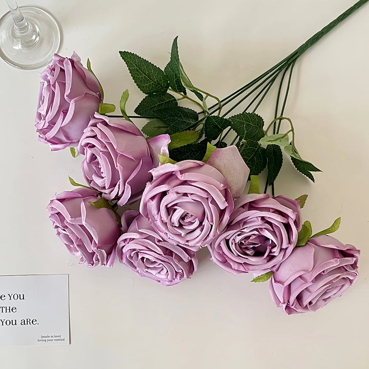 Realistische Künstliche Rosenblüten mit Blättern Karnz