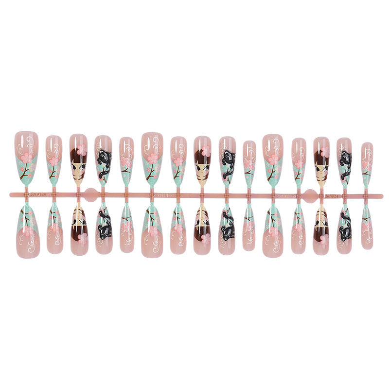Künstlerisches Press-On Nageldesign Set Karnz