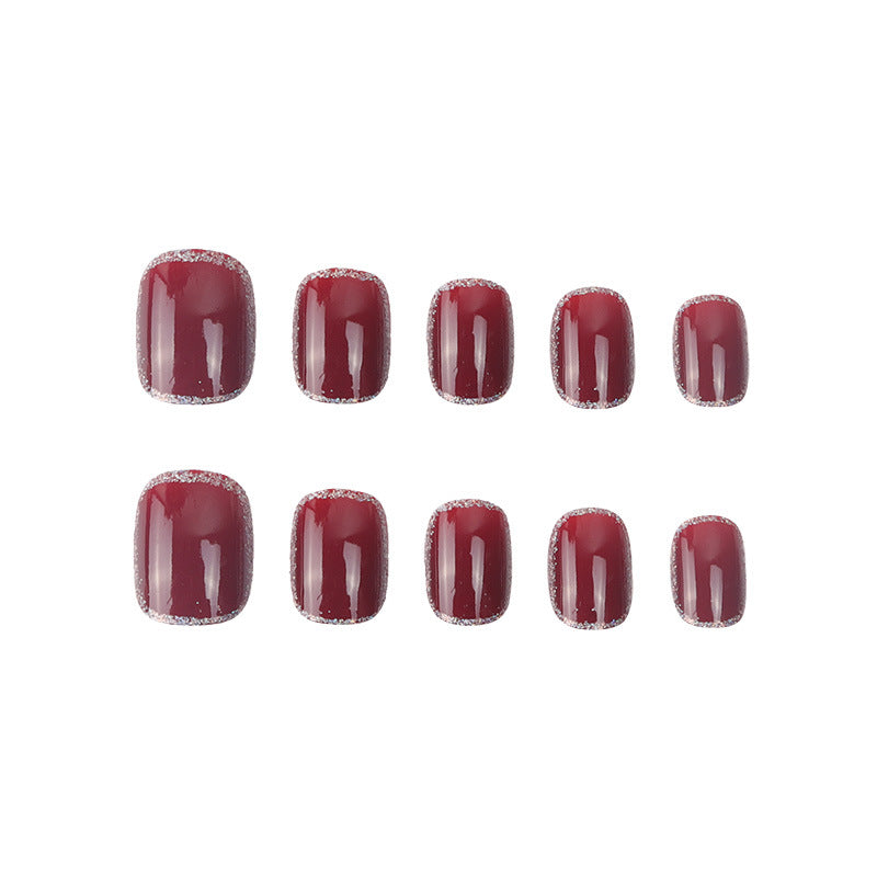 Elegante Glänzende Press-On Nagelkunst Karnz