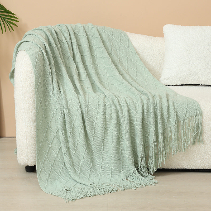 Gemütliche gestrickte Wurfdecke