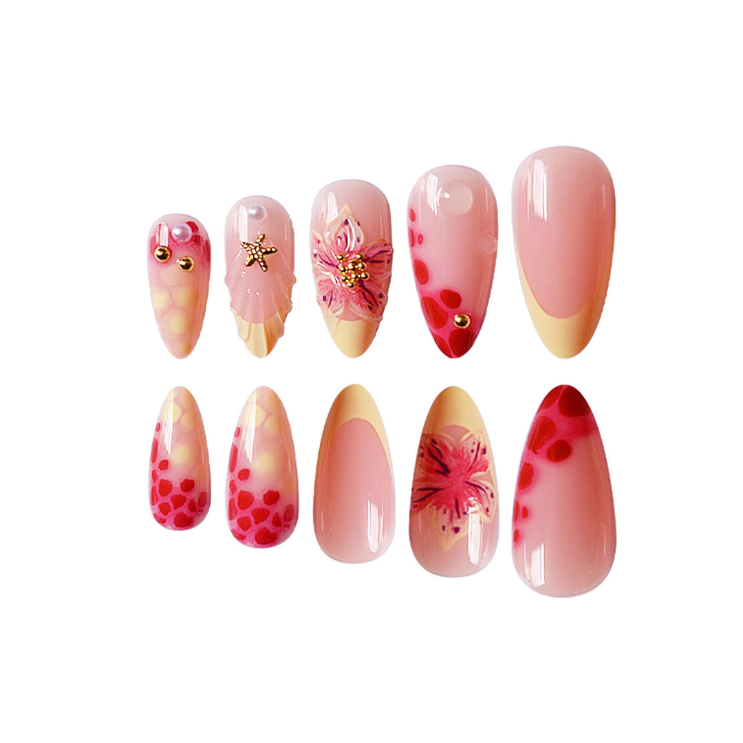Florale 3D Press-On Nagelkunst Karnz