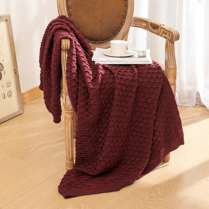 Texturiertes Strickwurfdecke