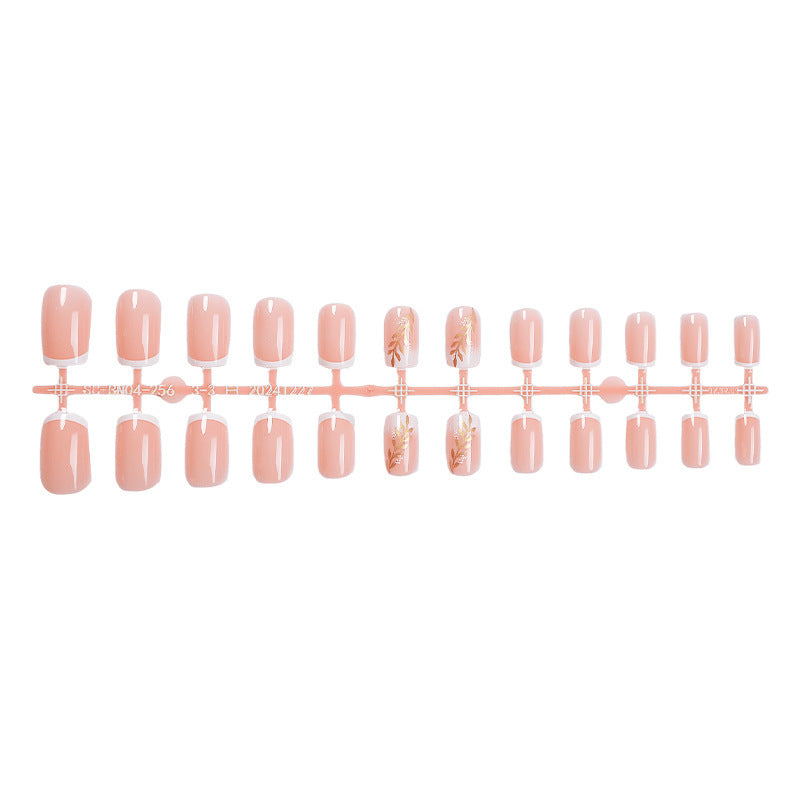 Elegante Press-On Nagelset mit floralem Akzentdesign Karnz