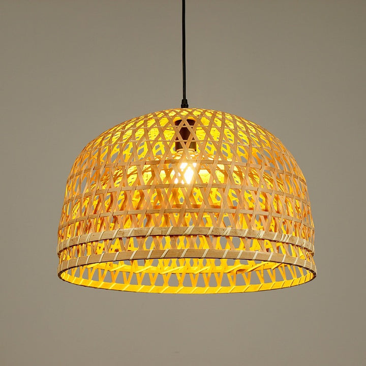 Woven Bamboo Dome Pendelleuchte