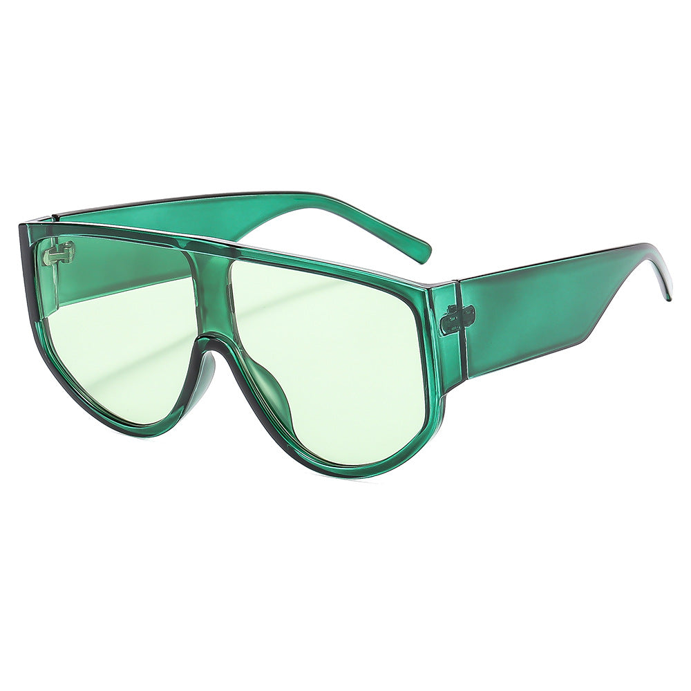 Damen Fashion-Sonnenbrille mit futuristischem, transparentem Rahmen und großem Schutz Karnz