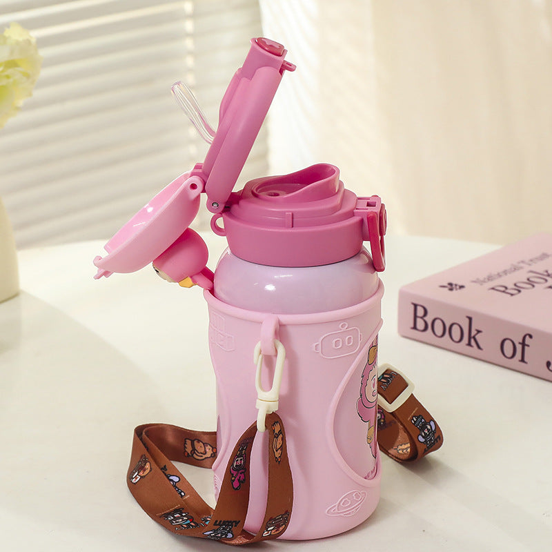 Damen isolierte Kinder-Trinkflasche mit ergonomischem Tragesystem und lustigem Tierdesign Karnz
