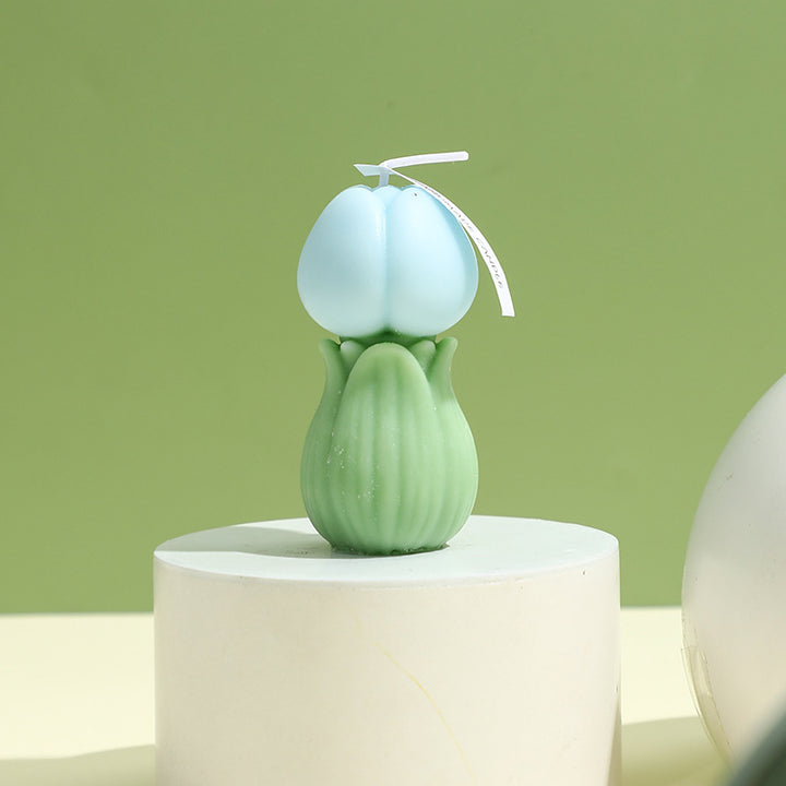 Handgegossene skulpturale Tulpenknospen Dekorationskerze