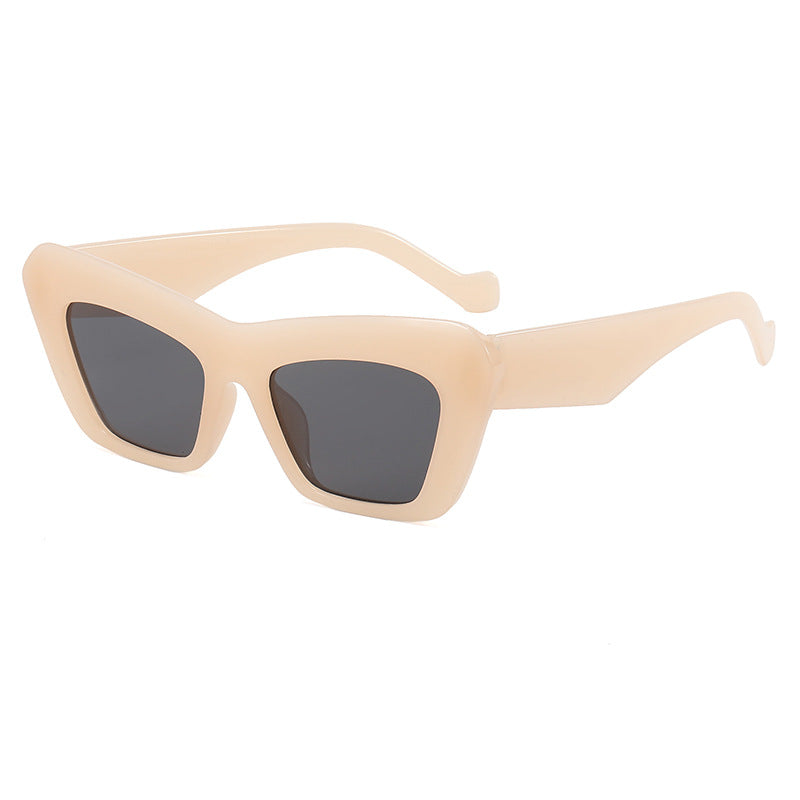 Damen modische Oversized-Sonnenbrille mit kantigem Rahmen Karnz