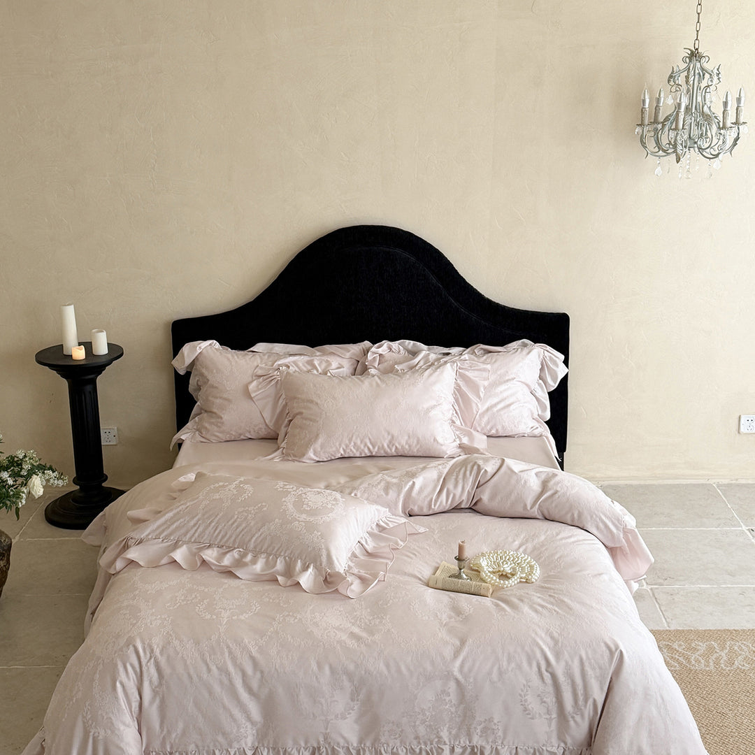 Rüsch-Jacquard-Satin Bettbezug Set