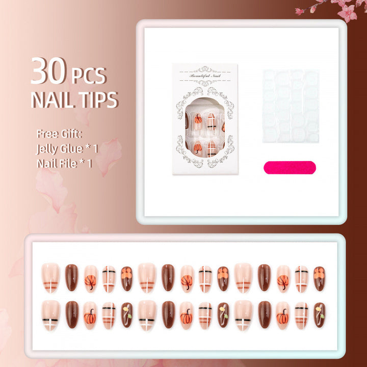 Festliches Kürbis-Themen-Nagelset