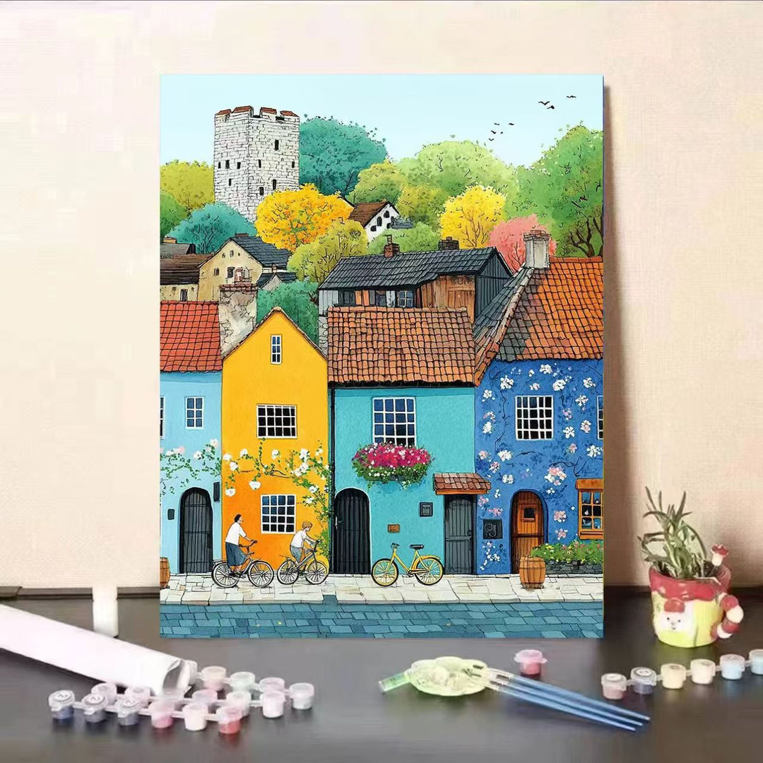 Scenic Village Malen nach Zahlen Kunstset Karnz