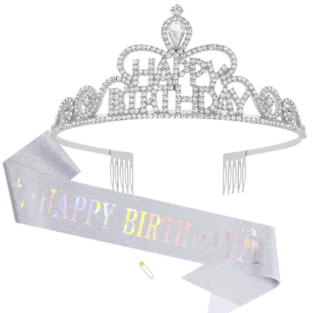 Damen Funkenkrone mit „Happy Birthday“ Schriftzug Karnz