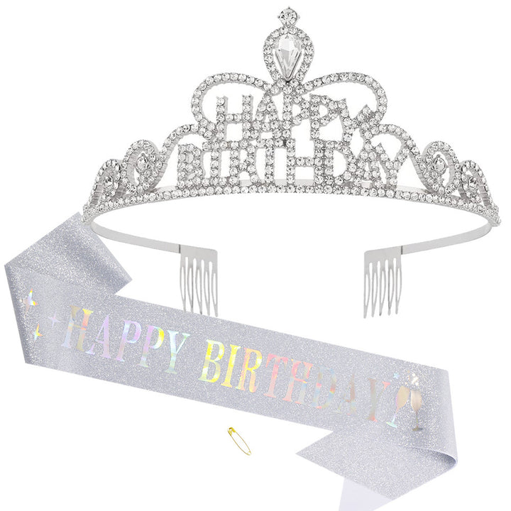 Damen Funkenkrone mit „Happy Birthday“ Schriftzug Karnz