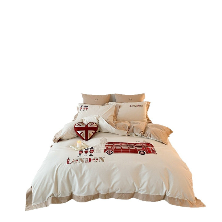 Kinder-Reise-theme Baumwoll-Percale Bettbezug Set