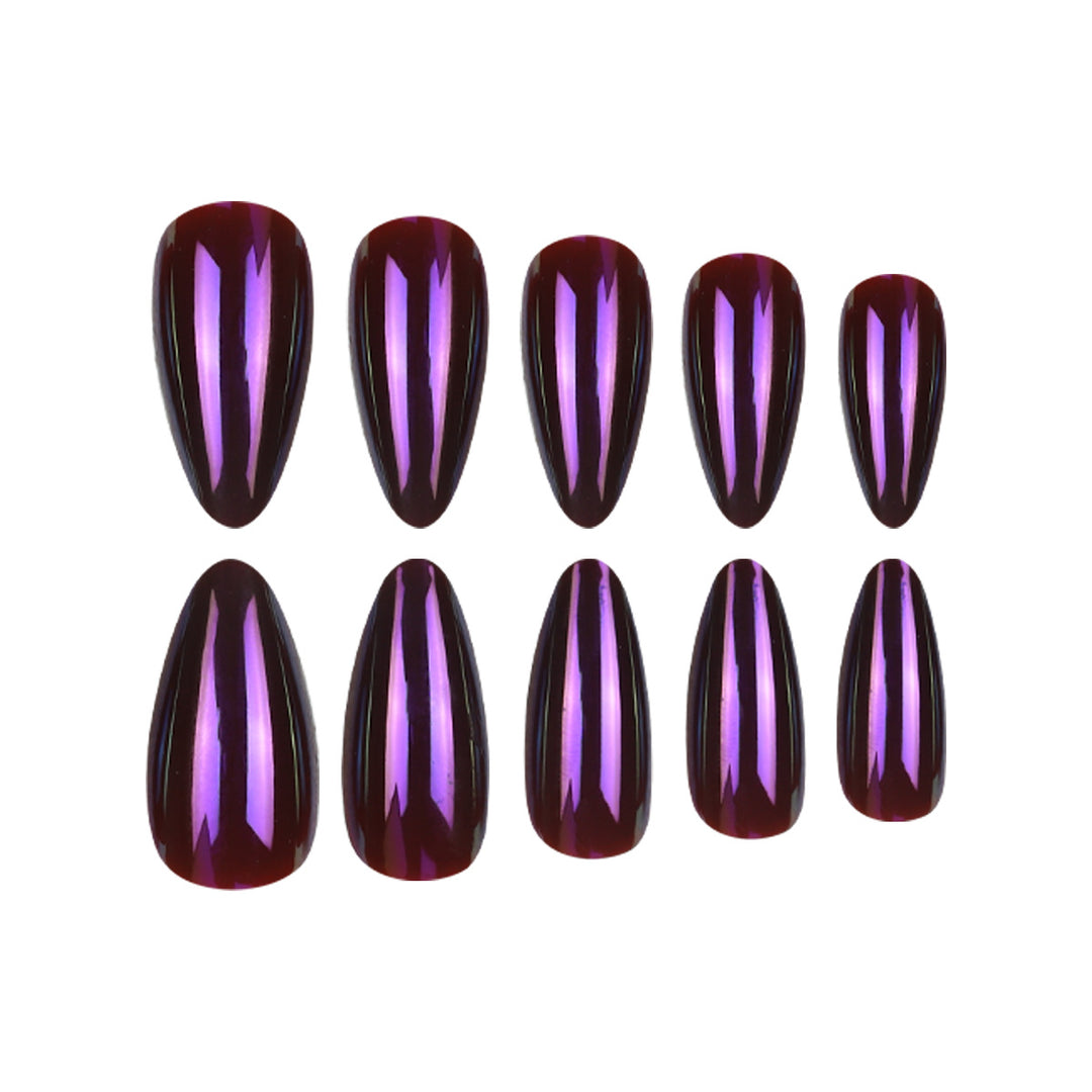 Glänzende lange Stiletto-Nagelkunst Karnz