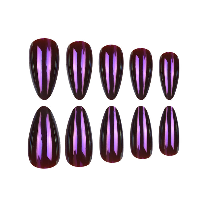 Glänzende lange Stiletto-Nagelkunst Karnz