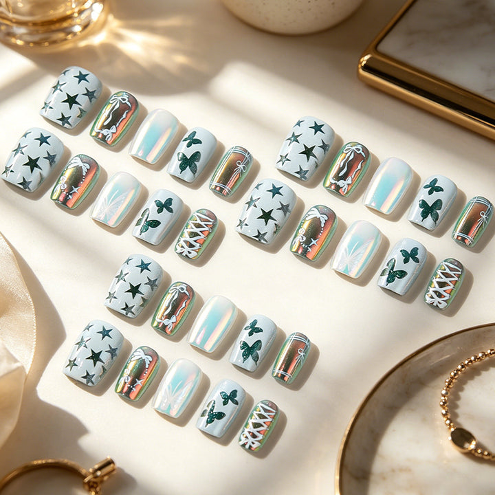 Künstlerisches Schmetterlings-Nageldesign-Set Karnz