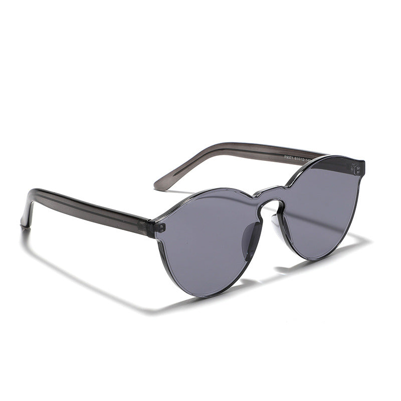 Damen stylische runde Sonnenbrille mit innovativem Rahmen Breit Karnz