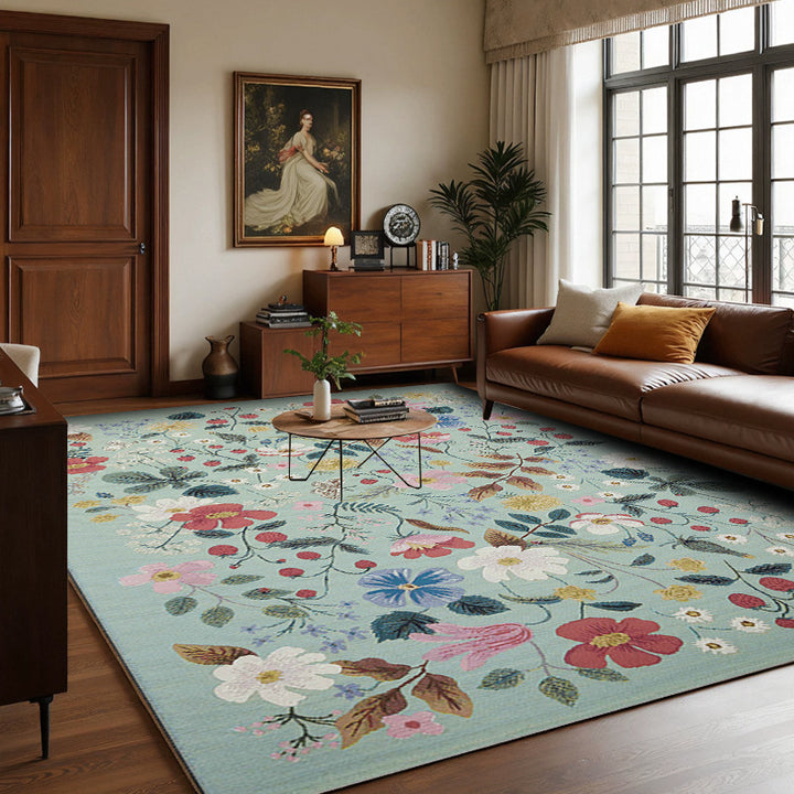 Premium Floral Bestickter Teppich