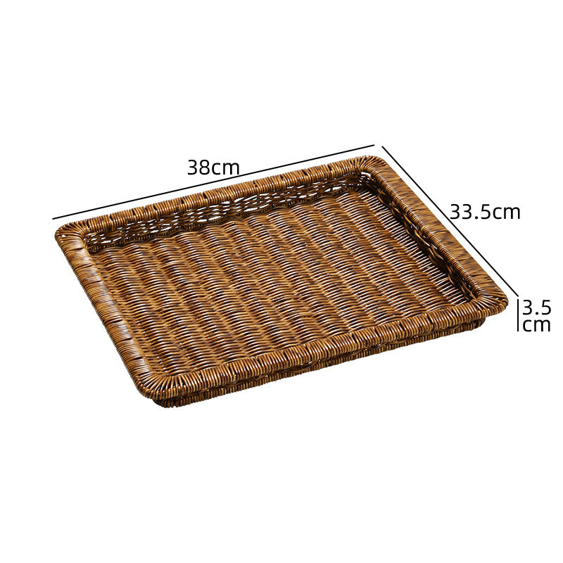 Unisex Rechteckiger Aufbewahrungskorb aus geflochtenem Rattan Karnz