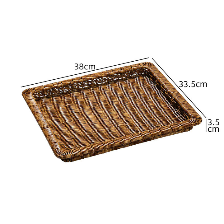 Unisex Rechteckiger Aufbewahrungskorb aus geflochtenem Rattan Karnz