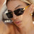Damen geometrische Sonnenbrille mit elegantem Metallrahmen und polarisierten Gläsern Karnz