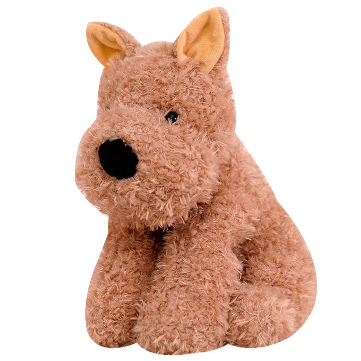 Fluffy Sitz Plüsch Hund Plüschspielzeug mit lockigem Kunstfell und knuddelbarer Bohnenfüllung Karnz