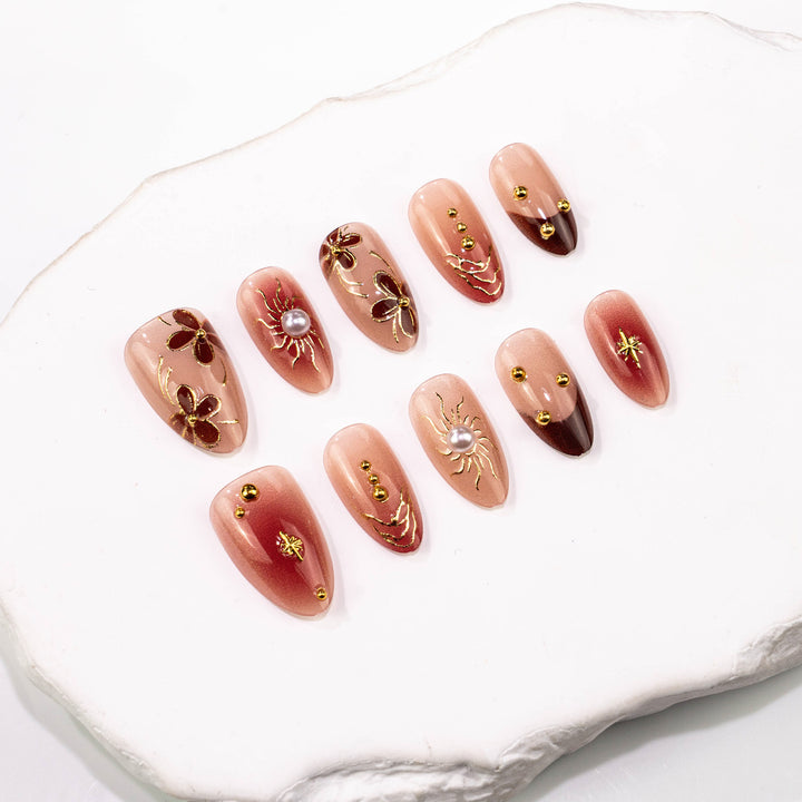 Künstlerisches Eleganz Press-On Nagelset