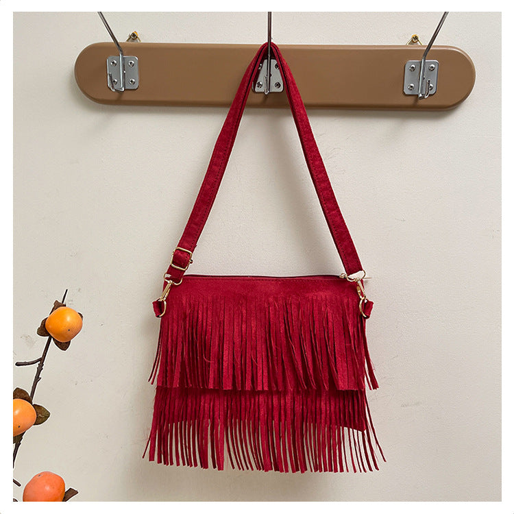 WoStylish Fransen Crossbody Tasche Karnz